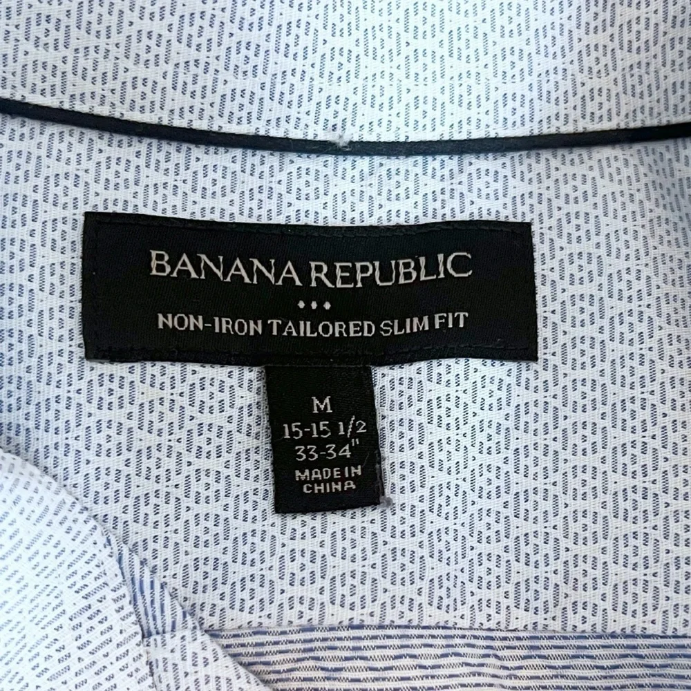 Banana Republic Men’s Long Sleeve Button Down Dress Shirt White Sz 15-15 1/2 M